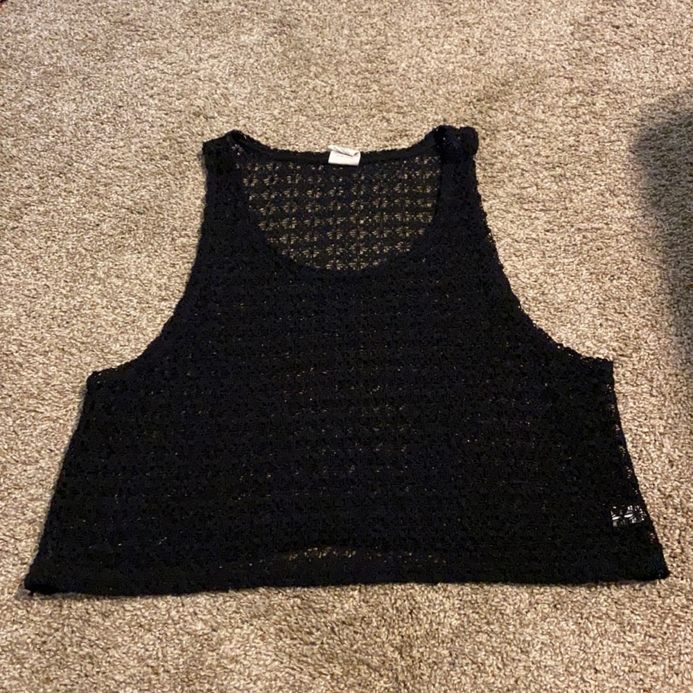 pink crochet top